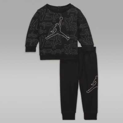 Jordan Take Flight Black and Gold Crew Set Baby 2 Piece Set